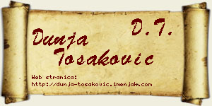Dunja Tošaković vizit kartica